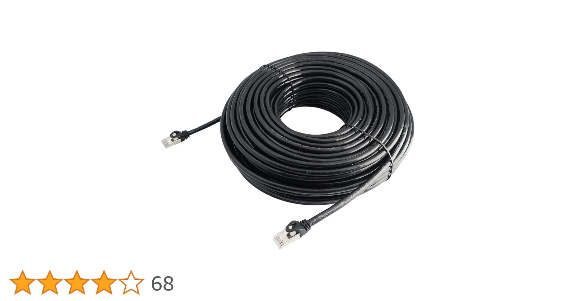 CAT6A 70m 屋外高耐久LANケーブル(カテゴリー6A)STPシールド CAT6A 70m 屋外用LANケーブル 30年の屋外耐候性(PE被覆) STP